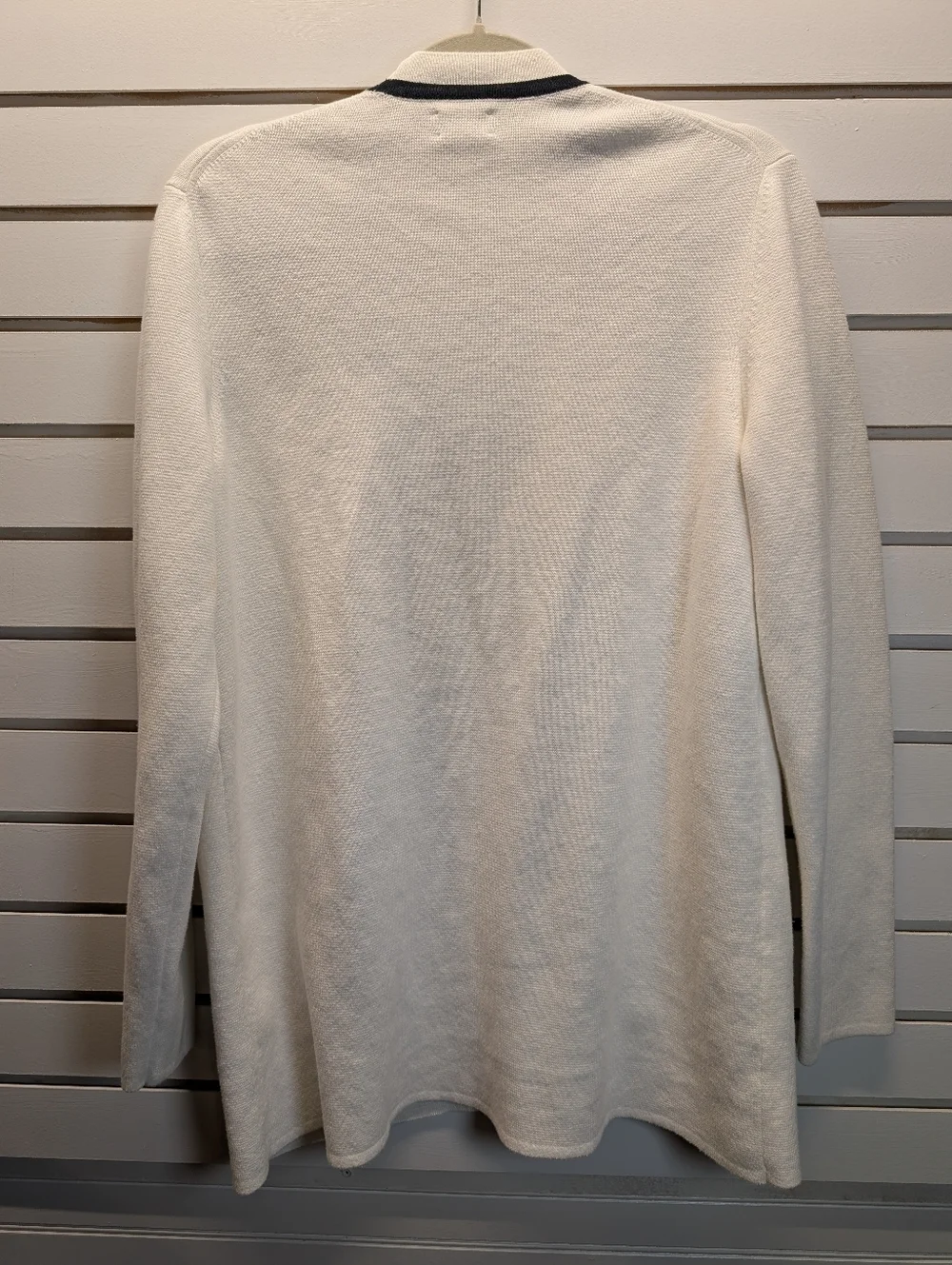 J. Crew Tipped Open Front Cardigan Size M 100% Cotton Like New!